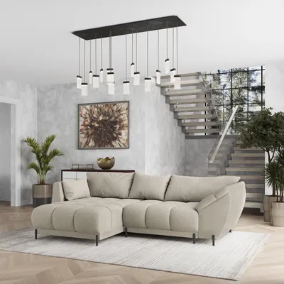 Produktbild von Masseno Ecksofa VESTANO L-S mit Schlaffunktion L-Form, Sofa mit Bettkasten, Wohnzimmersofa, Couch, Soffa, Bettsofa, Couchgarnitur- Beige, QUELLE 05