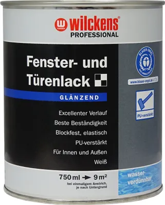 Produktbild von Wilckens Professional Fenster- & Türenlack glänzend, 750 ml, Weiß
