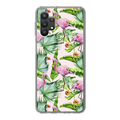 Produktbild von MuchoWow® Handyhülle Schutzhülle Hülle für Samsung Galaxy A32 5G Flamingo - Pflanzen - Muster Silikon Softcase Handy Hülle - Softcase