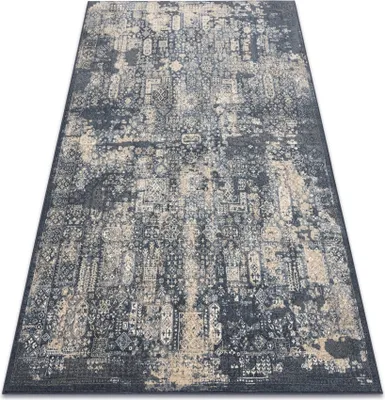 Produktbild von Teppich Wolle NAIN vintage 7591/50911 dunkelblau / beige Blau 80x150 cm
