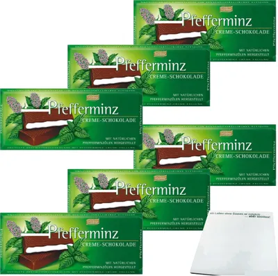 Produktbild von Pfefferminz Creme-Schokolade 6er Pack (6x100g Packung) + usy Block