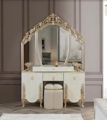 Obrázek produktu pro Ložnicový set toaletní stolek se zrcadlem stolička design  2ks