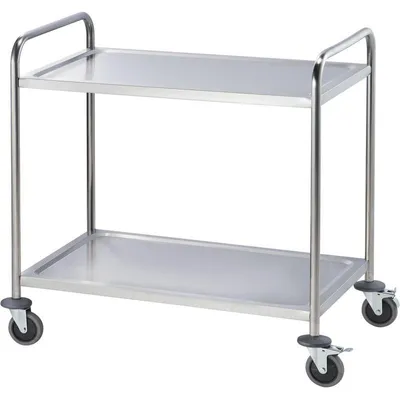 Produktbild von Servierwagen Aus Edelstahl, Mit Zwei Borden, 860 X 540 X 940 Mm (Bxtxh)