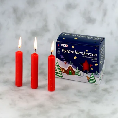 Produktbild von EWA, pyramidové svíčky, červené, 24 kusů