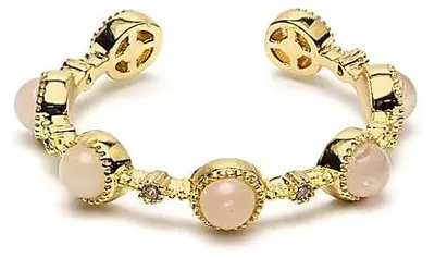 Image de Bague Ouverte Avec Quartz Rose --paquet De 4 Pièces - ±2 Cm