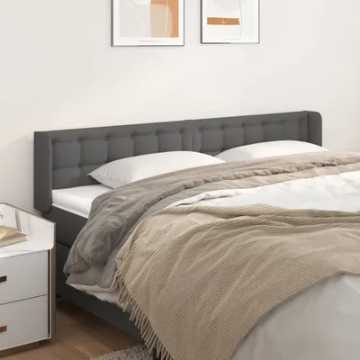Produktbild von The Living Store Kopfteil mit Ohren Grau 163x16x78/88 cm Kunstleder
