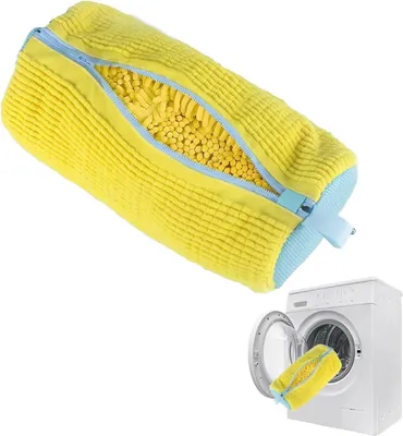 Productafbeelding van Schoen Waszak - Schoenenzak Wasmachine - Schoenen Wassen - 360 Graden Reiniging - 39 x 19 cm - Geel