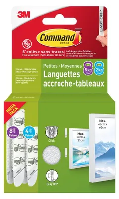Image de Languette accroche tableau 8 moyen modele et 4 petit modele