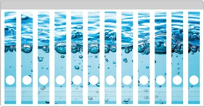 Produktbild von Wallario Ordnerrücken Sticker, selbstklebend für schmale Ordner, 12 Stück, Motiv Nahaufnahme Wasser