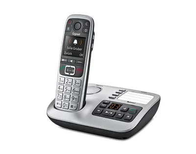Produktbild von Gigaset E560A DECT Schnurloses Telefon mit Anrufbeantworter und Anrufer-ID Schwarz/Silber