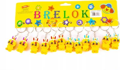 Zdjęcie produktu dla Brelok Żółta Kaczuszka 12Szt Gumowy Breloczek