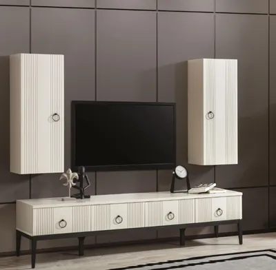 Produktbild von Wohnzimmer Set 2tlg Neu Modern Designer TV-Ständer und 2x Wandschrank