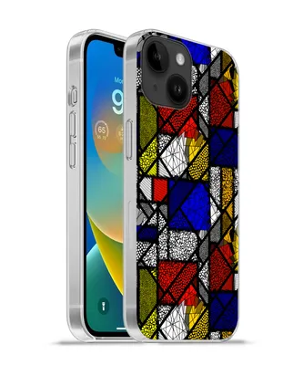 Produktbild von MuchoWow® Handyhülle Schutzhülle Hülle für Apple iPhone 14 - Softcase Mondrian - Glasmalerei - Alte Meister - Kunstwerk - Abstrakt - Malerei Silikon Softcase Handy Hülle - Mobiltelefonhülle