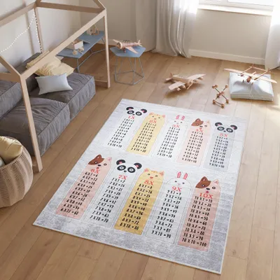 Produktbild von Tapiso Teppich EMMA Modern Kinderzimmer Grau Schlafzimmer 140 x 200 cm