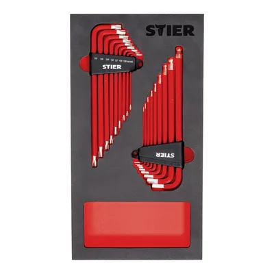 Produktbild von STIER Winkelschraubendreher-Satz 6KT/TX, 18-teilig, in Weichschaumeinlage (EVA), aus hochwertigem Chrom-Vanadium-Stahl