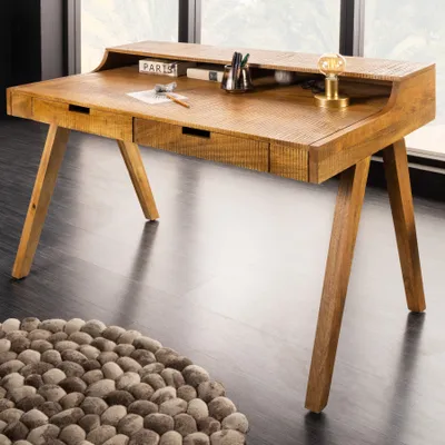 Produktbild von Massiver Sekretär MONSOON 120cm Mangoholz Schreibtisch