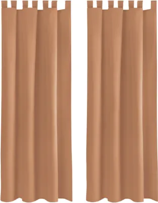 Immagine prodotto di 2x tende Ellen con passanti e ganci (marrone), dimensioni: 140x245cm