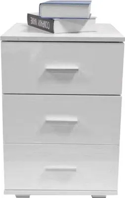 Immagine prodotto di Comodino da ingresso a 3 cassetti, altezza 63 cm, bianco