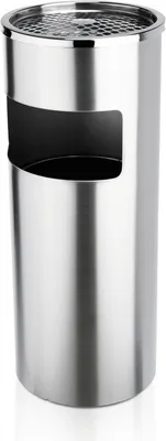 Produktbild von 2x Standascher 25 cm Chromnickelstahl silber Aschenbecher