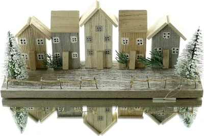 Produktbild von nature trends Miniaturhaus Ensemble aus Treibholz 35 x 14 cm