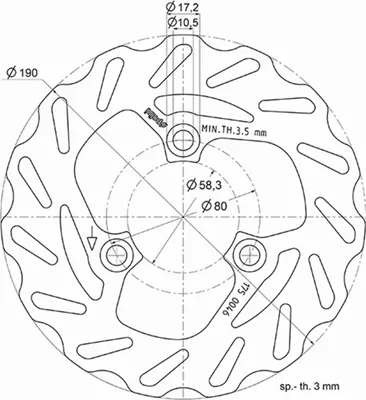 Produktbild von POLINI D.190 Bremsscheibe für YAMAHA AEROX/MBK/NITRO