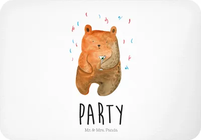 Produktbild von Mr. & Mrs. Panda magnet Bär Party - Weiß - Geschenk, Kühlschrankmagnet, Geburtstag, zettelhalter, Mitbringsel, Lustig, Teddy, Notizhalter, Geburtstagsgeschenk, Feiern