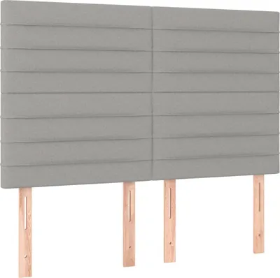 Produktbild von vidaXL Kopfteil Hellgrau 144x5x118/128 cm Stoff