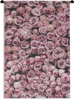 Produktbild von MuchoWow® Wandteppich Wandbehang Blumen - Rosen - Natur - Rosa - Botanisch 120x180 cm Tapisserie Dekoration Wandtuch - Schlafzimmer - Dekorationen für das Haus