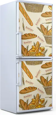 Produktbild von Kühlschrankdekoration  60x180 cm  Aufkleber auf dem Kühlschrank - Bäckerei frisches Brot