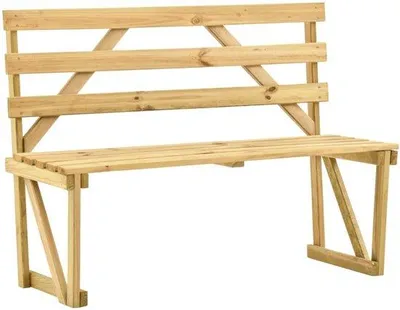Immagine prodotto di Panchina in legno - 120 cm - Legno di quercia - Resistente alle intemperie ed ecologica - Panchina da giardino classica