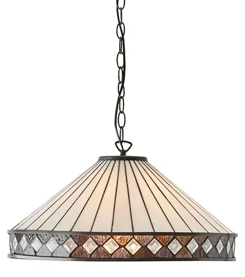Obrázek produktu pro Závěsné svítidlo FARGO s diamanty, hnědé, 1xE27x40W, sklo, rozměry: 149x50x50 cm, IP20, Tiffany