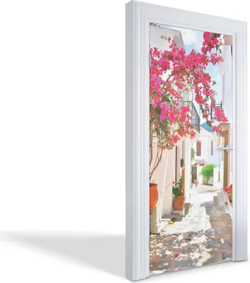 Produktbild von Innentür Folie Modern Selbstklebende Wandsticker Personalisiert - Eine bezaubernde Straße - 95 x 205 cm