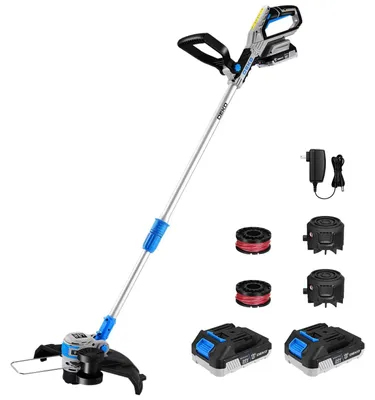 Produktbild von Akku-Rasentrimmer und Freischneider - 2-in-1 Gerät - 20V kabellos - 30 cm Schnittbreite - mit 2 Akkus - für Garten und Rasen