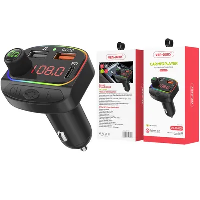 Image de Chargeur de voiture FM avec 2 ports USB - Noir KP34844