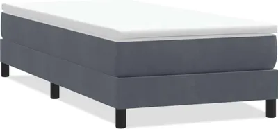Image de vidaXL Lit boxspring sans matelas gris foncé 80x220 cm velours