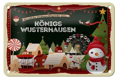 Produktbild von Blechschild Weihnachten Grüße KÖNIGSBRUNN BEI AUGSBURG Deko  18x12cm