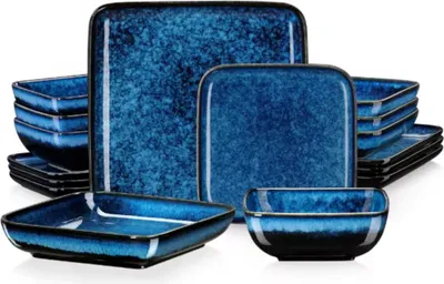 Produktbild von Castella Tafelservice – 16-teilig – 4-Personen-Set – Blau – Essteller – Tiefe Teller – Frühstücksteller – Servierset – Küchengeschirr