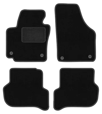 Obrázok produktu pre Velúrové autokoberce pre: Volkswagen Golf Plus 2005-2014 (minivan) – sada 4 ks, čierne, na mieru – Wielganizator LUX