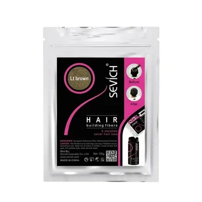 Immagine prodotto di Fibre per infoltire i capelli, 10 polveri di cheratina colorate, fibre per la crescita dei capelli, castano chiaro -- 500 g