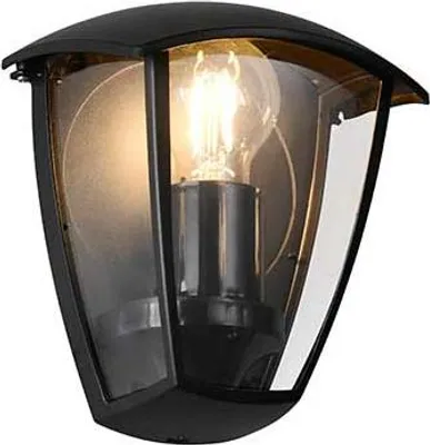 Immagine prodotto di Lampada da parete per esterni, alluminio, nero, lanterna, IP44, H 20 cm