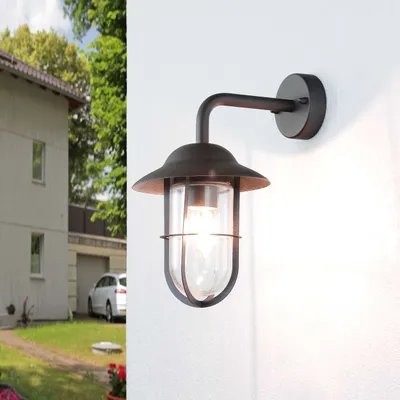 Obrázek produktu pro Klasické nástěnné svítidlo Toronto Steel Black Transparent Glass 1 Light E27