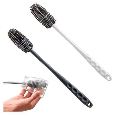 Produktbild von 2er Set Flaschenbürsten aus Silikon für schmale Behälter