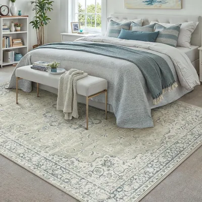 Vintage-Teppich, waschbar, Antirutsch, Kurzflor, 160 x 230 cm