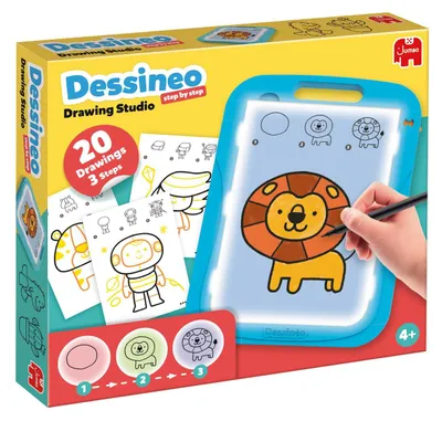 Produktbild von Dessineo Compact, Magnetische Zeichentafel für Kinder, 4 Jahr(e), Batterien erforderlich, Karton, Kunststoff, Blau, Weiß