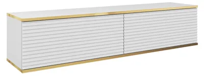 Produktbild von Hängender TV-Schrank, Modernes Design, Farbe: Weiß, L: 135 cm, H: 30 cm
