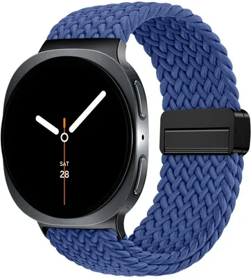 Produktbild von Stravo Geflochtenes Nylonarmband – Kompatibel mit Galaxy Watch 9 & 8 (40/44 mm) 8 Classic (46 mm) – Magnetverschluss, elastisch – Königsblau