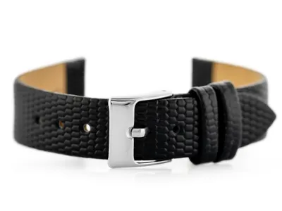 Obrázok produktu pre Kožený opasok na hodinky W107 - čierny/str. 12 mm