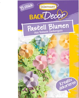 Immagine prodotto di BackDecor 15 fiori di zucchero pastello