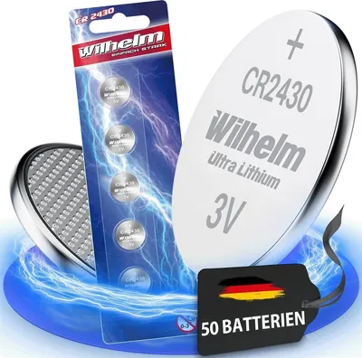 Produktbild von 50 x Wilhelm CR2430 Blister Lithium Knopfzellen