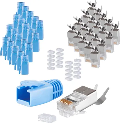Produktbild von S/CONN 72067-20B, RJ-45, Blau, Männlich, Gerade, Polycarbonat (PC), 20 Stück(e)